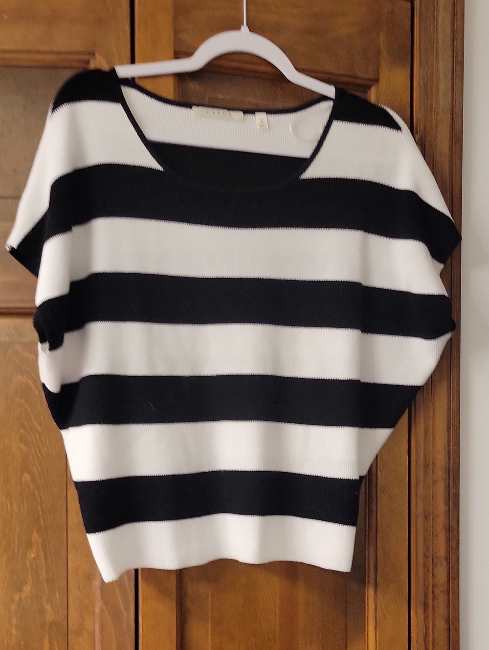 Cyrus Black and White Wide-Stripe Knit Top